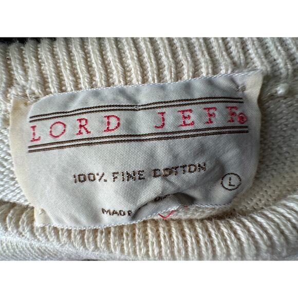 Vintage Lord Jeff Womens L Embroidered Duck Hunting Sweater 100% Cotton Cream - Picture 3 of 5